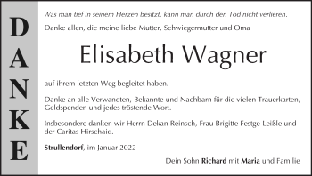 Anzeige von Elisabeth Wagner von MGO