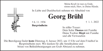 Anzeige von Georg Brühl von MGO