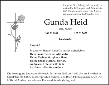Anzeige von Gunda Heid von MGO