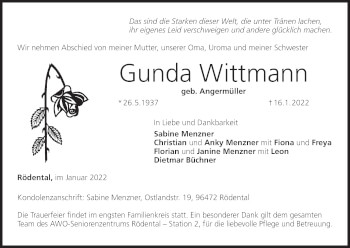 Anzeige von Gunda Wittmann von MGO