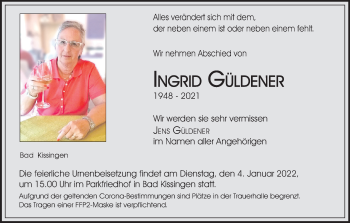 Anzeige von Ingrid Güldener von MGO