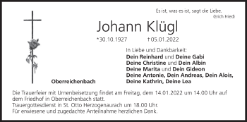 Anzeige von Johann Klügl von MGO