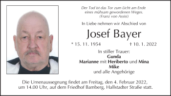 Anzeige von Josef Bayer von MGO