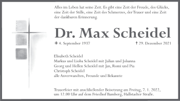 Anzeige von Max Scheidel von MGO