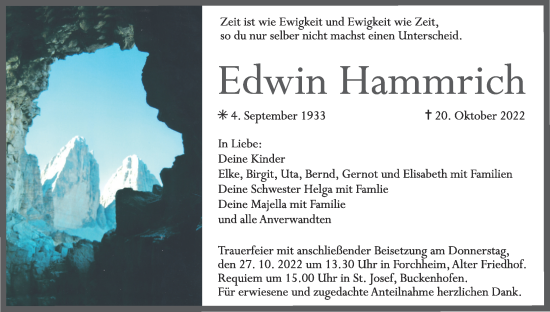 Anzeige von Edwin Hammrich von MGO