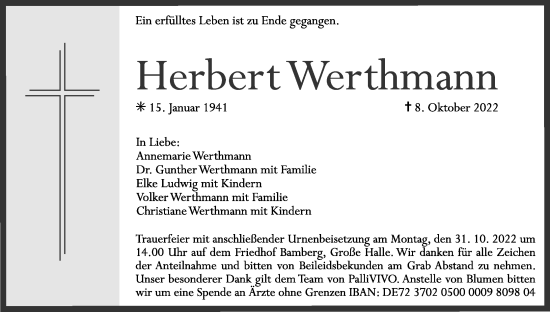 Anzeige von Herbert Werthmann von MGO