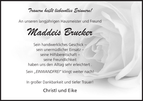 Anzeige von Maddeis Brucker von MGO