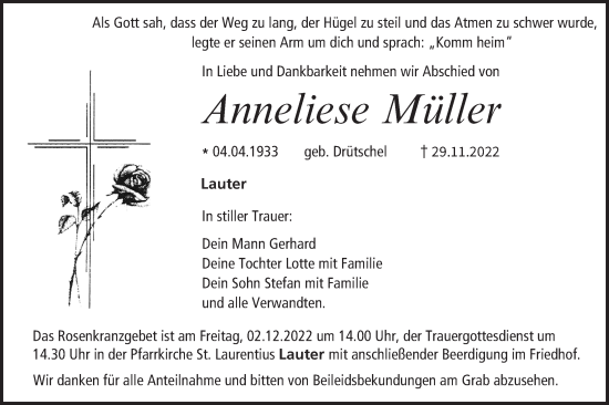 Anzeige von Anneliese Müller von MGO