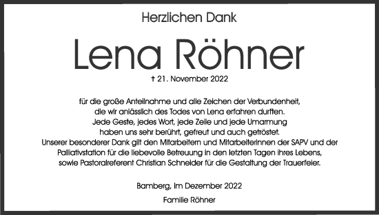 Anzeige von Lena Röhner von MGO