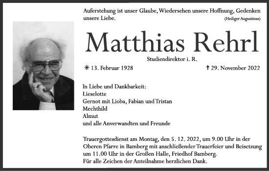 Anzeige von Matthias Rehrl von MGO