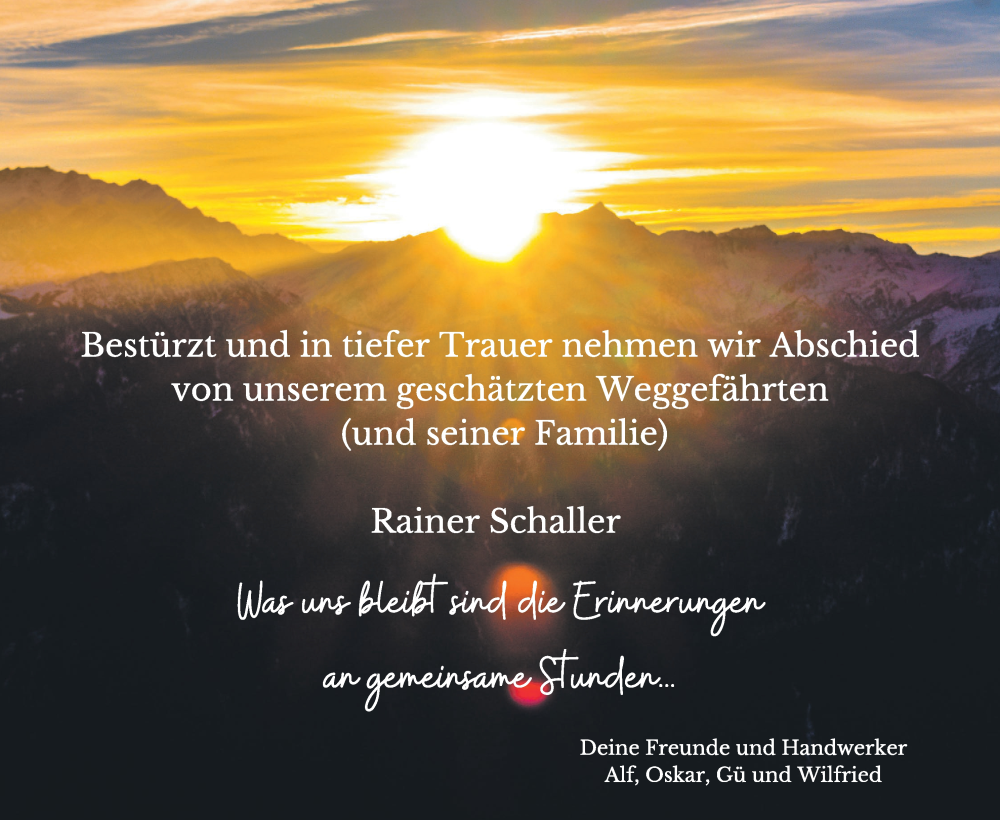  Traueranzeige für Rainer Schaller vom 03.12.2022 aus MGO