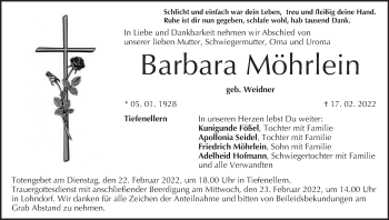 Anzeige von Barbara Möhrlein von MGO