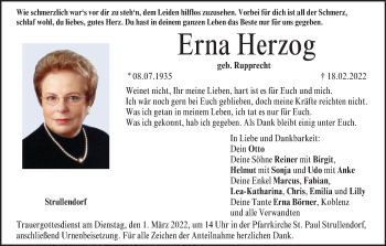 Anzeige von Erna Herzog von MGO