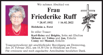 Anzeige von Friederike Ruff von MGO