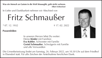 Anzeige von Fritz Schmaußer von MGO