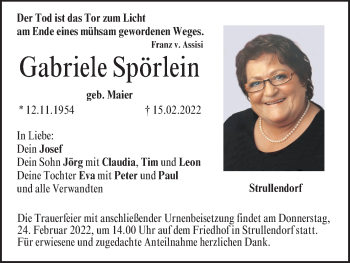 Anzeige von Gabriele Spörlein von MGO