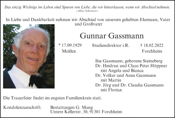 Anzeige von Gunnar Gassmann von MGO