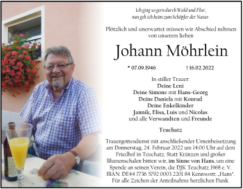 Anzeige von Johann Möhrlein von MGO