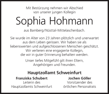 Anzeige von Sophia Hohmann von MGO