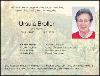 Anzeige von Ursula Broiler von MGO