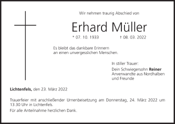 Anzeige von Erhard Müller von MGO