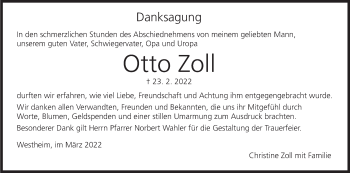 Anzeige von Otto Zoll von MGO
