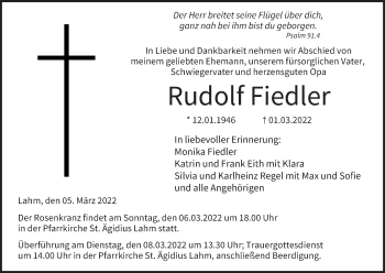 Anzeige von Rudolf Fiedler von MGO