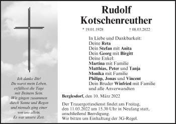 Anzeige von Rudolf Kotschenreuther von MGO