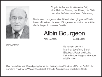 Anzeige von Albin Bourgeon von MGO
