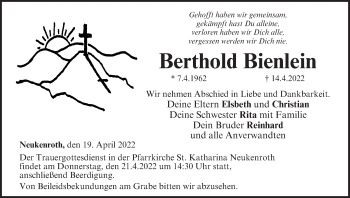 Anzeige von Berthold Bienlein von MGO