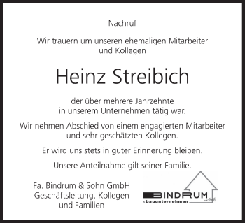Anzeige von Heinz Streibich von MGO