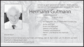 Anzeige von Hermann Gutmann von MGO