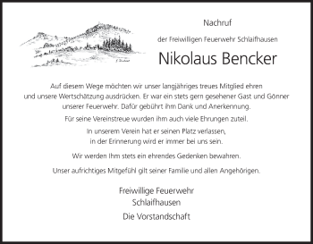 Anzeige von Nikolaus Bencker von MGO