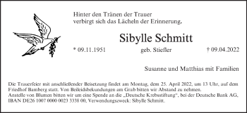 Anzeige von Sibylle Schmitt von MGO