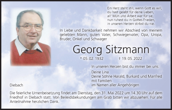 Anzeige von Georg Sitzmann von MGO