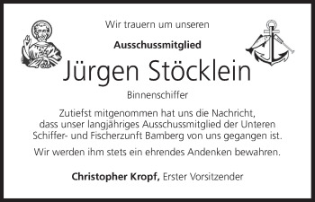 Anzeige von Jürgen Stöcklein von MGO