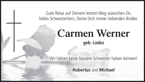 Anzeige von Carmen Werner von MGO