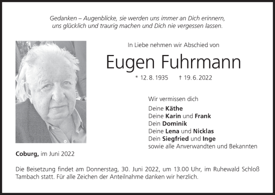 Anzeige von Eugen Fuhrmann von MGO
