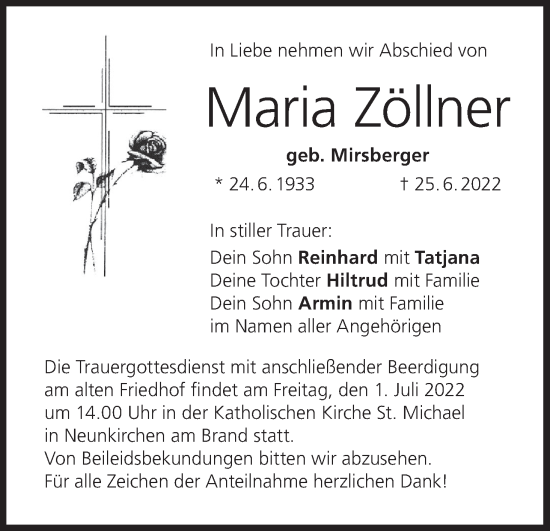 Anzeige von Maria Zöllner von MGO