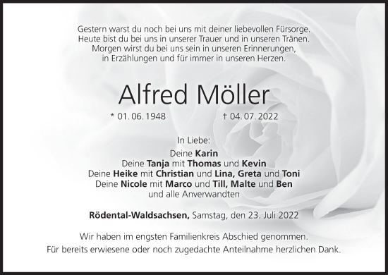 Anzeige von Alfred Möller von MGO