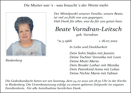 Anzeige von Beate Vorndran-Leitsch von MGO