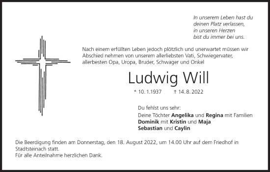 Anzeige von Ludwig Will von MGO