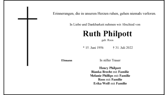 Anzeige von Ruth Philpott von MGO
