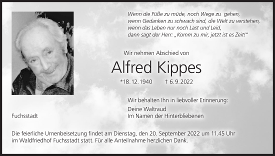 Anzeige von Alfred Kippes von MGO