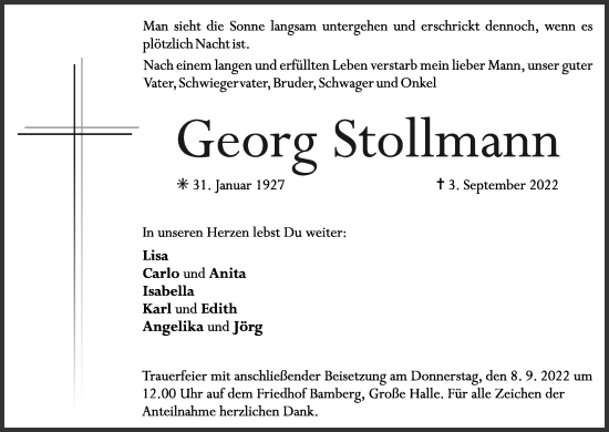 Anzeige von Georg Stollmann von MGO