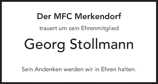 Anzeige von Georg Stollmann von MGO