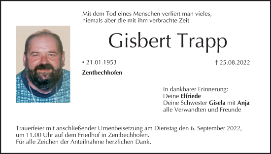 Anzeige von Gisbert Trapp von MGO