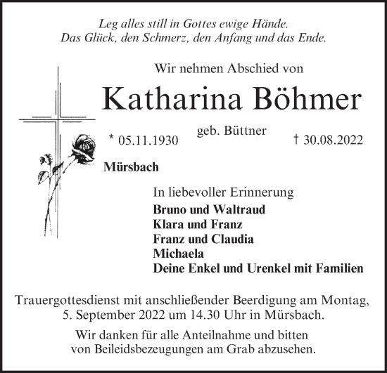 Anzeige von Katharina Böhmer von MGO