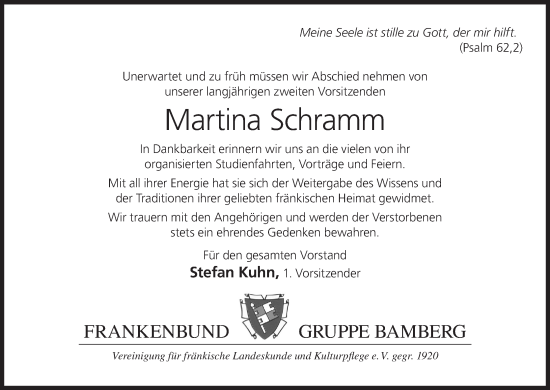 Anzeige von Martina Schramm von MGO