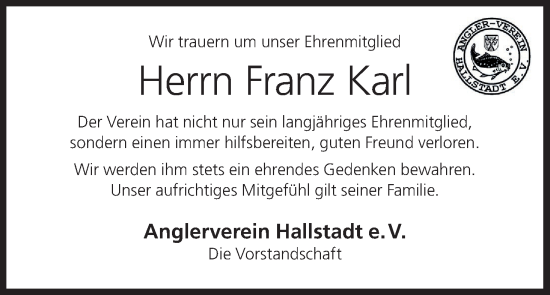Anzeige von Franz Karl von MGO